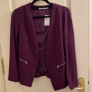 NWT Ricki’s Plum Open Front Blazer